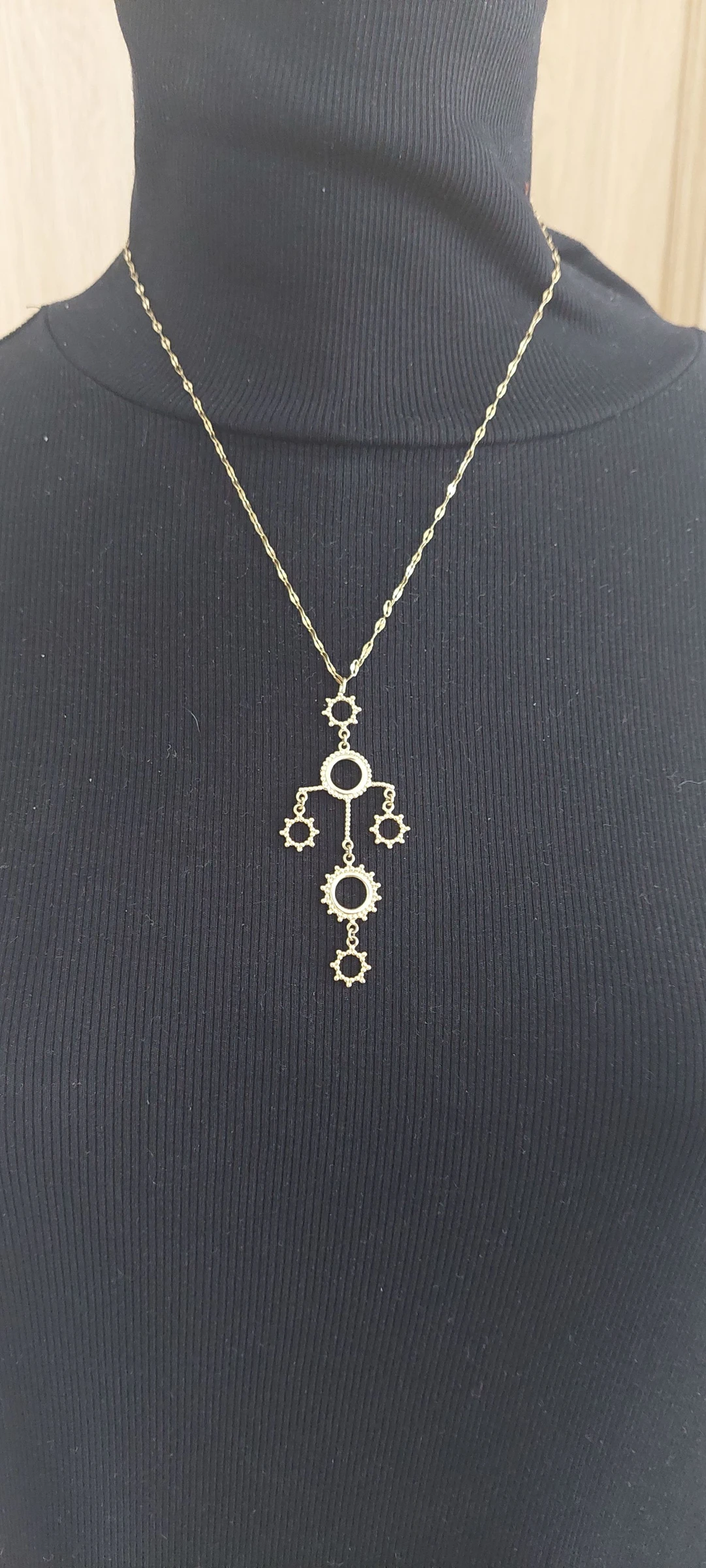 Collier géométrique articulé doré - Style Bohème / Art Déco